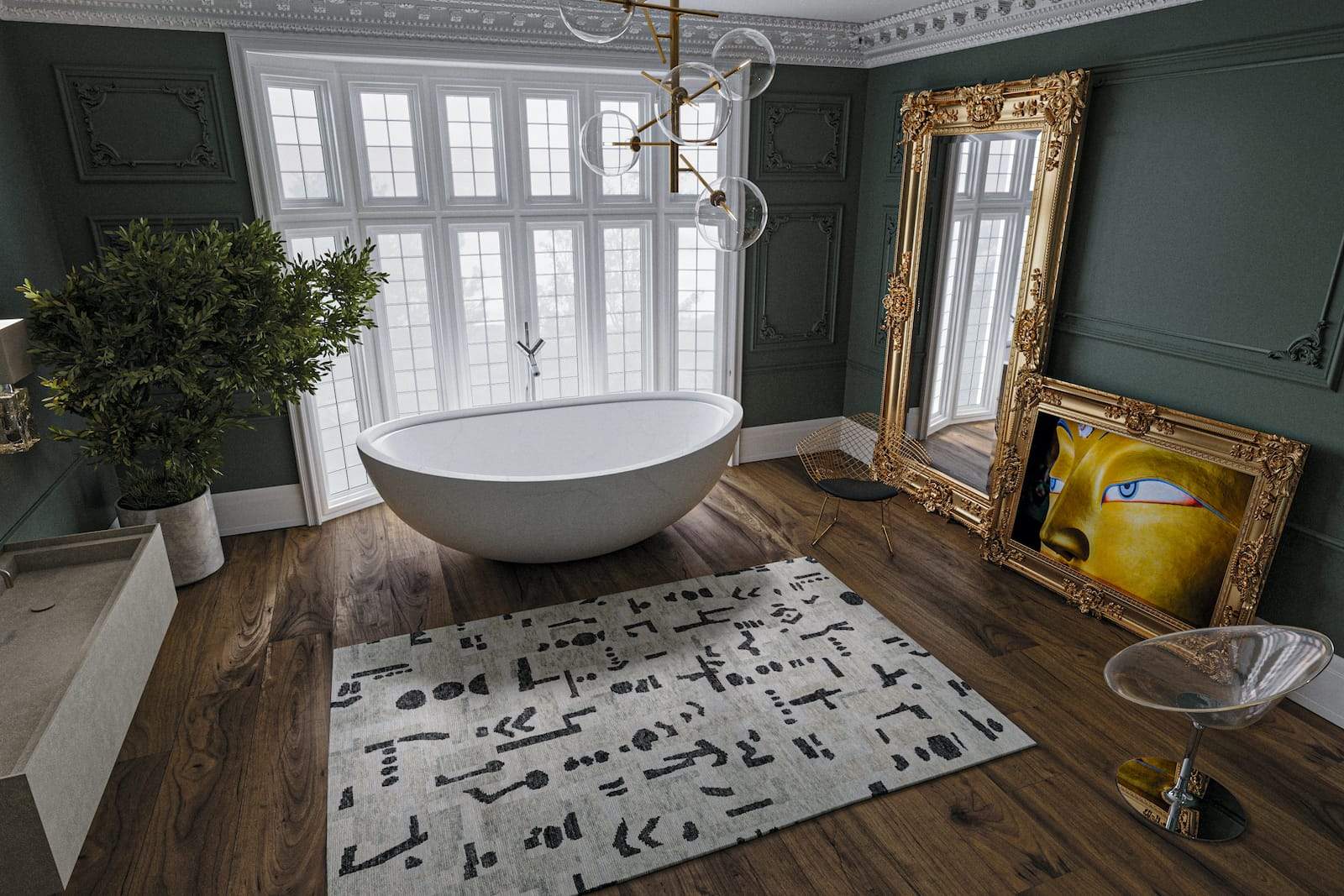 BAKUBA GREY BLACK Product Tufenkian Artisan Carpets Lifestyle room-image