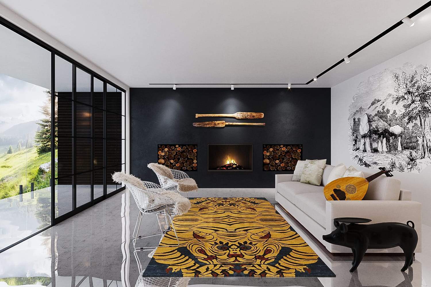 BIG BOY BLUE/YELLOW Product Tufenkian Artisan Carpets Lifestyle room-image