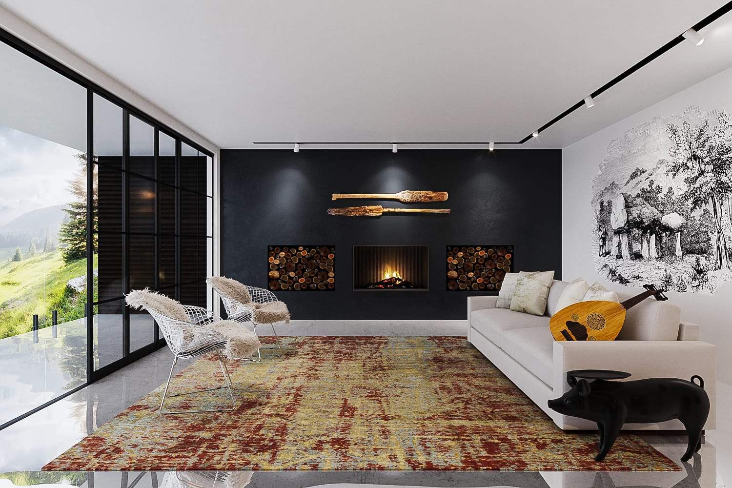 CITY LIGHTS CINNABAR Product Tufenkian Artisan Carpets Lifestyle room-image