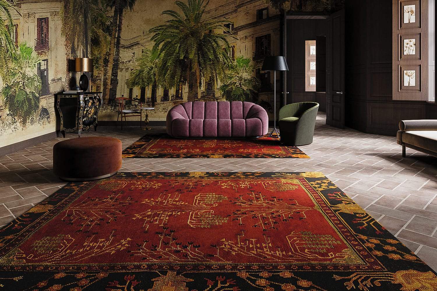 DONEGAL BRANCHES RUBY / DEEP PINE Lifestyle room-image