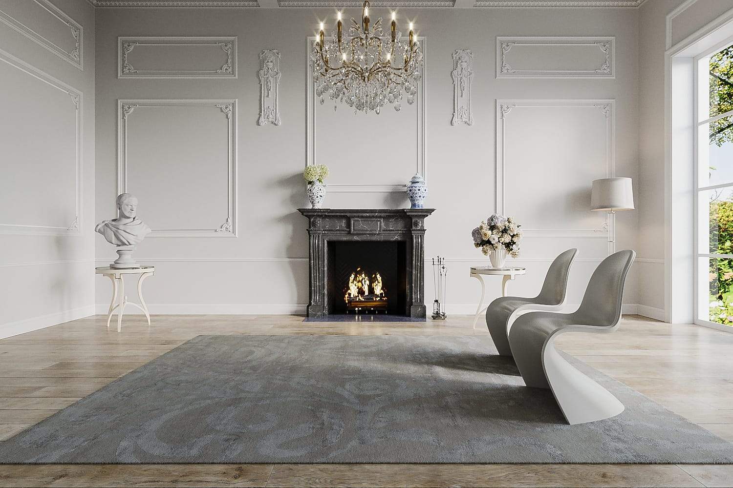 FLOURISH SMOKE Product Tufenkian Artisan Carpets Lifestyle room-image