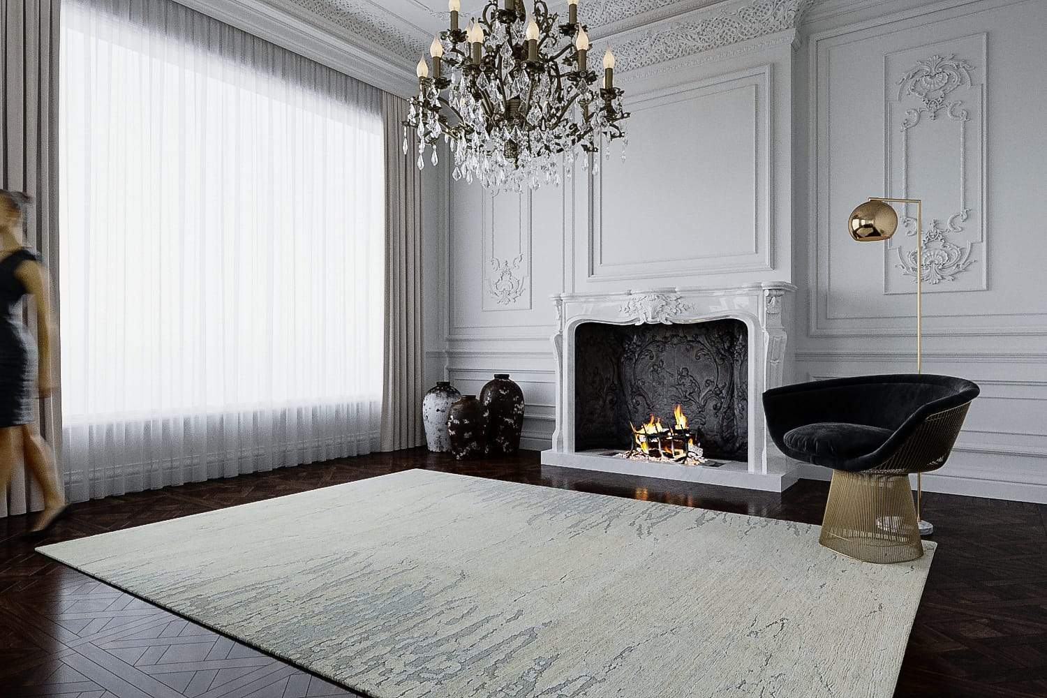HERE & THERE GLACIER Product Tufenkian Artisan Carpets Lifestyle room-image