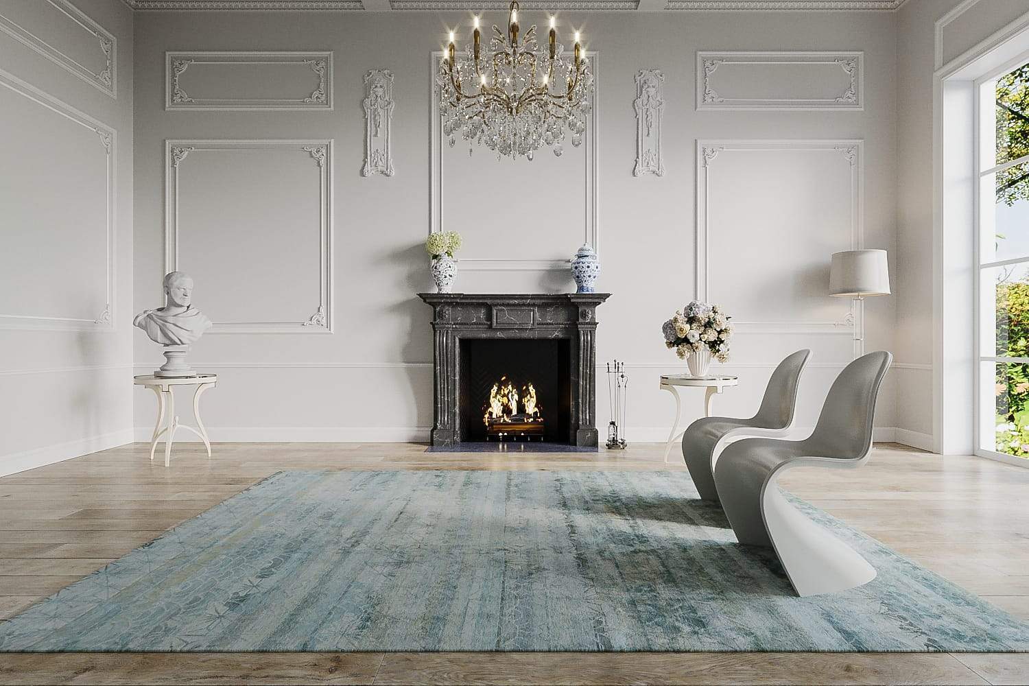 KIMONO TURQUOISE Product Tufenkian Artisan Carpets Lifestyle room-image