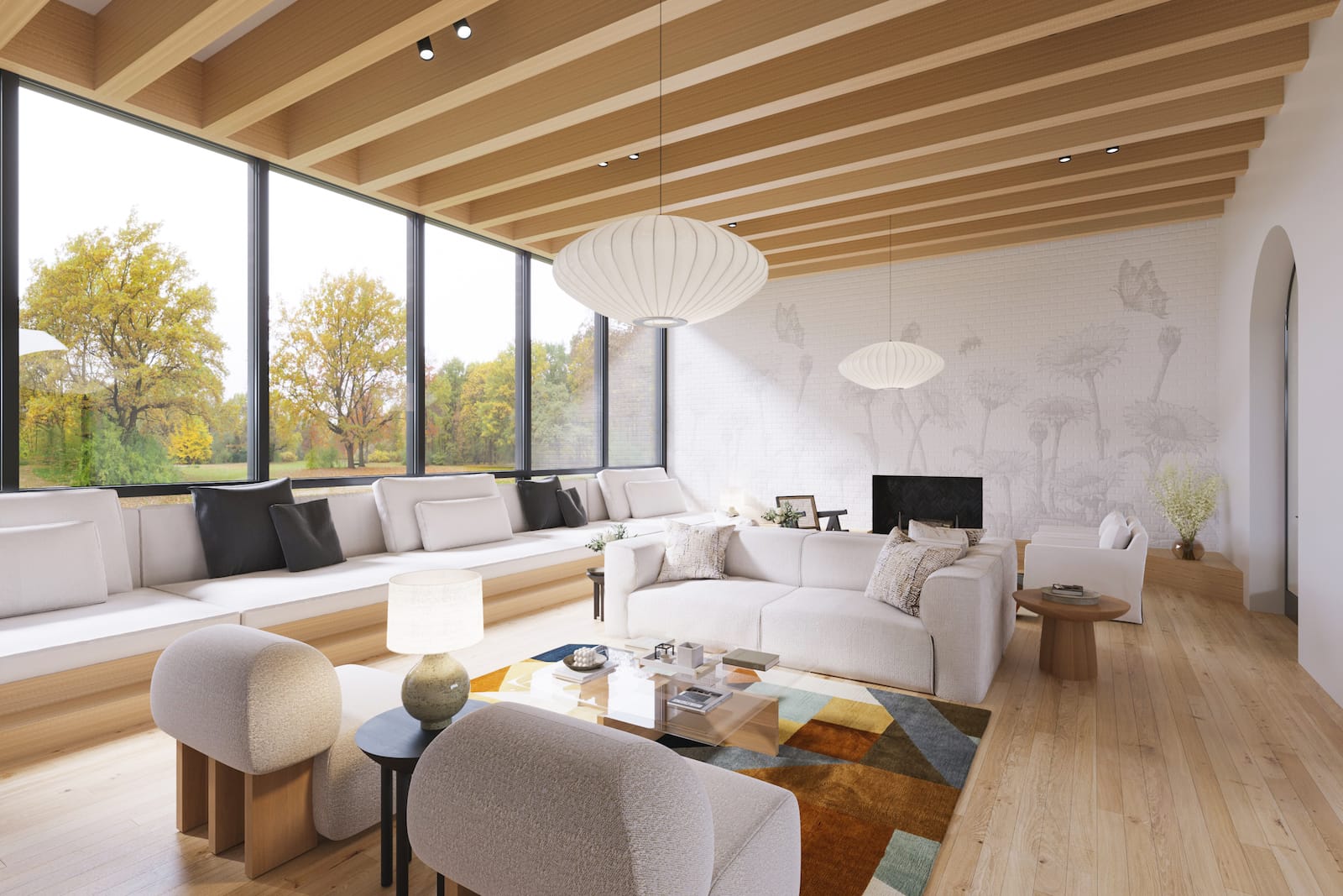 Family room installation image of Kaleidoscope Denim room-image