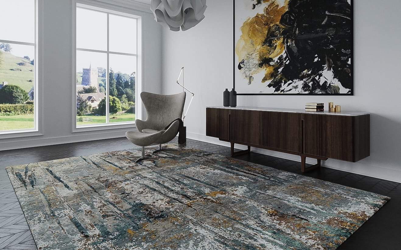 LUMINANCE RUSTY SLATE Product Tufenkian Artisan Carpets Lifestyle room-image