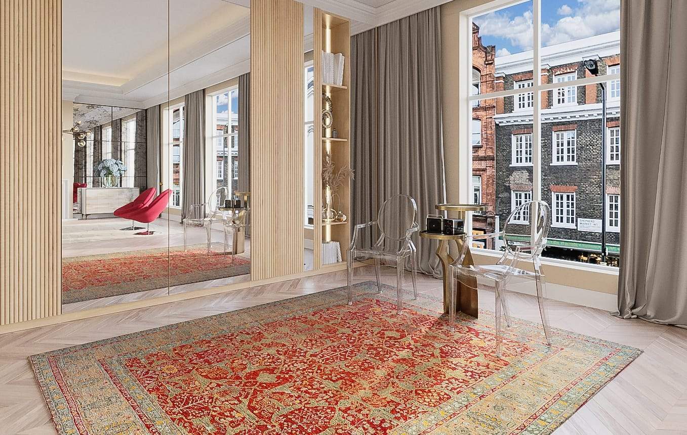 MAHABAD RUBY SHEARED Product Tufenkian Artisan Carpets Lifestyle room-image