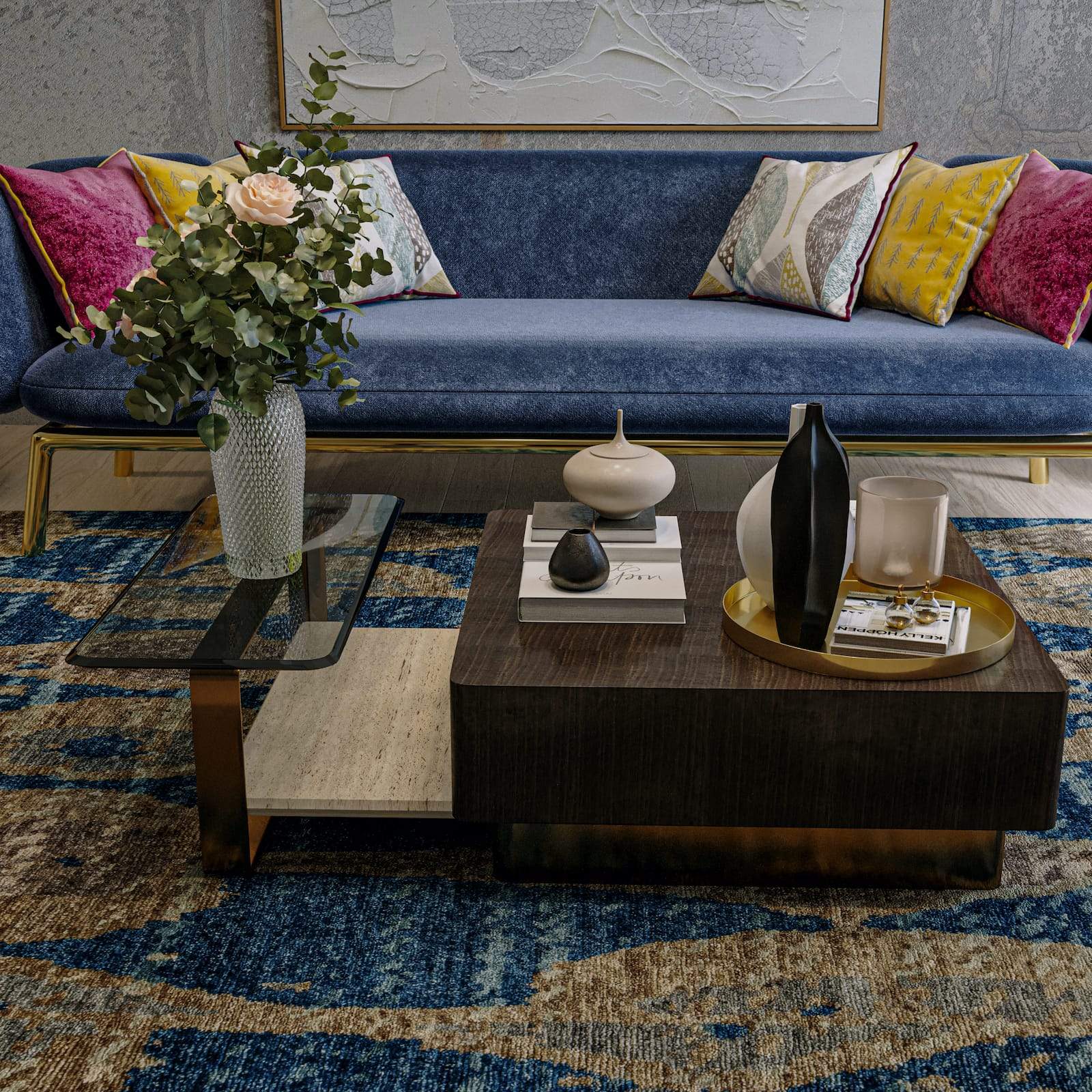 MIRI II DARK BLUE Products Tufenkian Artisan Carpets Lifestyle room-image