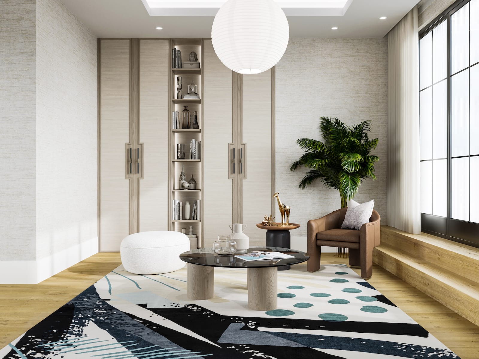 Sitting room setting with Plume Pine area rug room-image