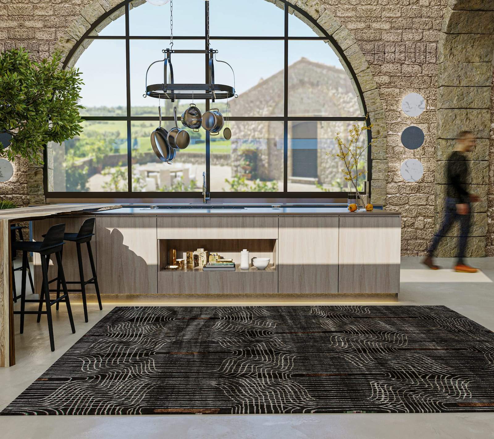 RETRO TRACE CHARCOAL Product Tufenkian Artisan Carpets Lifestyle room-image