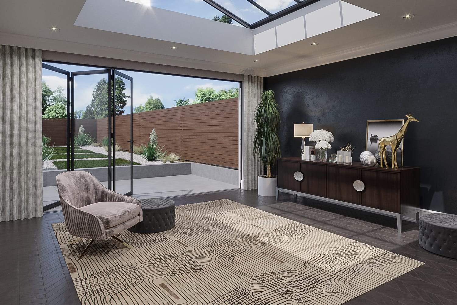 RETRO TRACE WHITE CHOCOLATE Product Tufenkian Artisan Carpets Lifestyle room-image