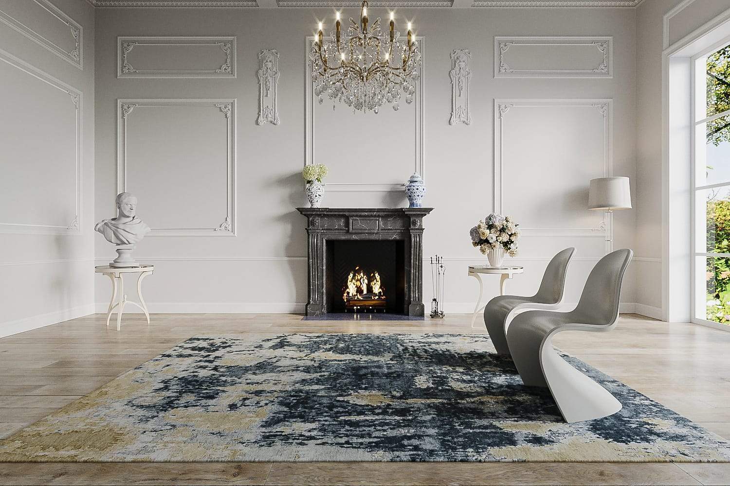 SGRAFFITO OBSIDIAN BLUE Product Tufenkian Artisan Carpets Lifestyle room-image