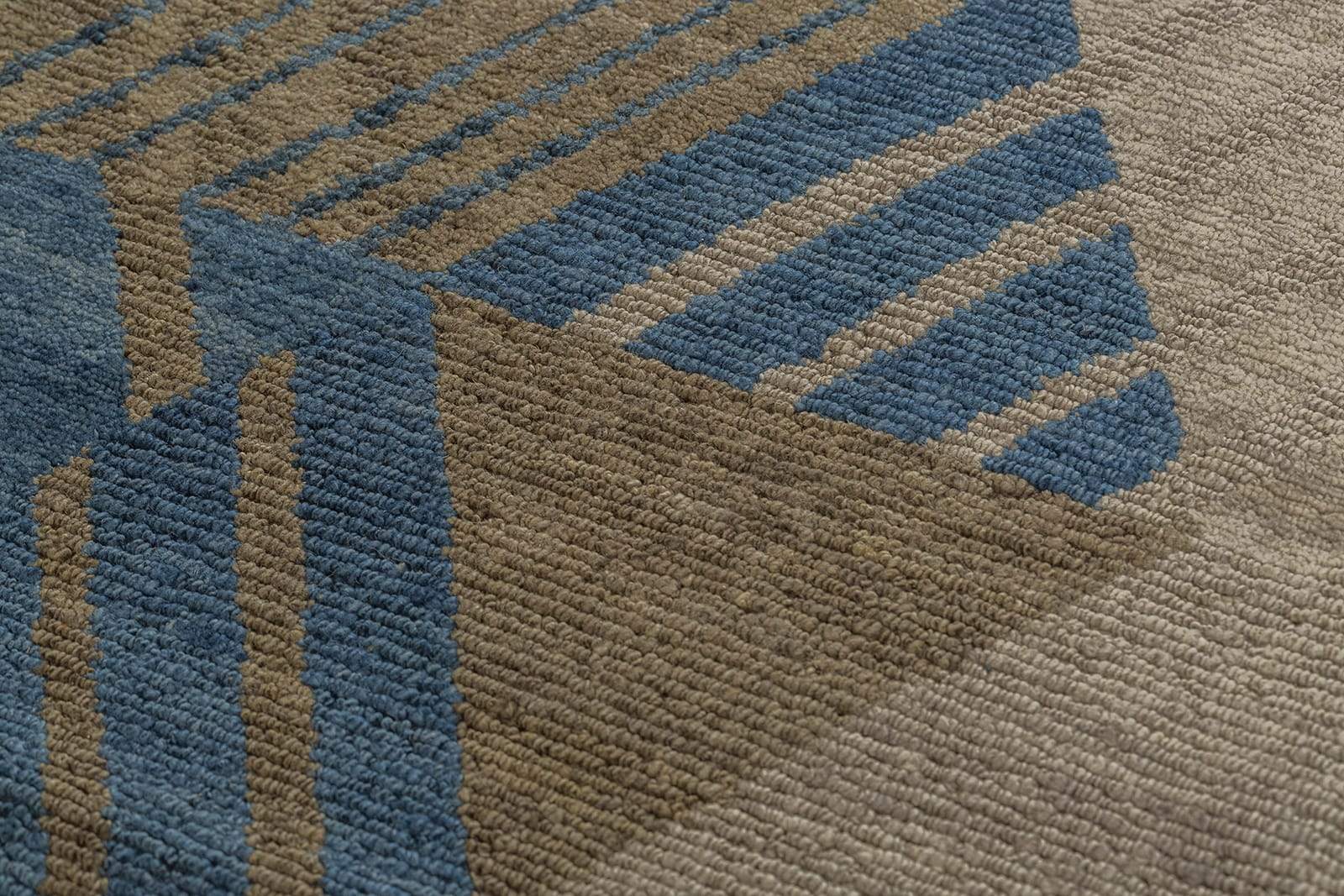 AALTO BLUE TRIANGLE STRIPE Product Tufenkian Artisan Carpets 